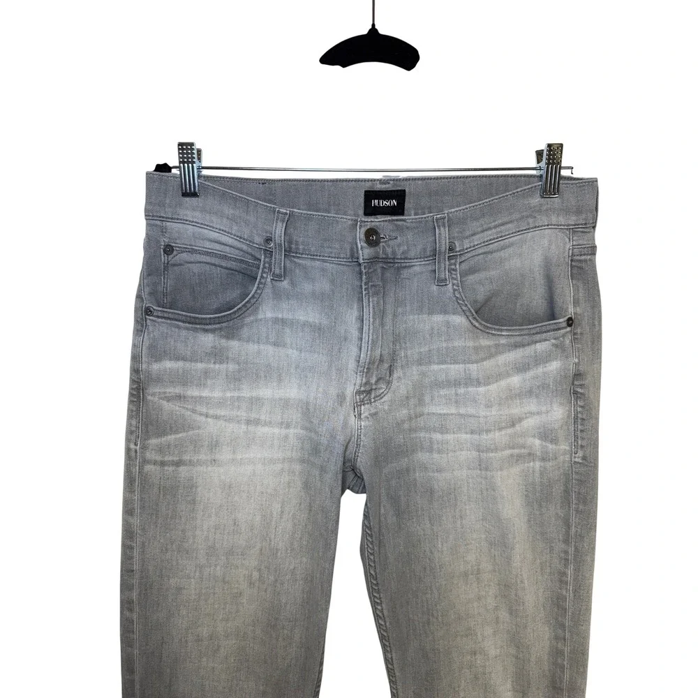 Hudson Blake Slim Straight Grey Jeans Mens 32‎ Grey Wash Denim Pants